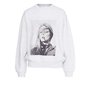 New ANINE BING Ramona Sweatshirt AB x TO in Heather Grey Size Small